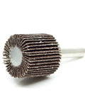 1-inch aluminum oxide flap wheel with 1/4-inch shank for drill or grinder, 60 grit.