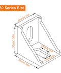 3030 Aluminum Extrusion Corner Bracket Kit With 40 M6 T Nuts And 40 Hex Screws, 20 Corner Brackets, 90 Degree Connector diagram