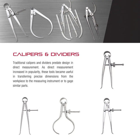 Pro Grade Toolmakers Spring Type Caliper And Divider With Bow Spring And Hardened Fulcrum Stud 6 Inch Size showcasing variety