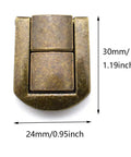 4 Pack Zinc Alloy Toggle Latch With Screws, Antique Bronze, Rectangle Mini Hasp Clasp, 30mm x 24mm dimensions shown