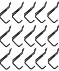 Heavy Duty Metal Slat Wall Hooks 15-Piece Set For Retail Display And Garage Storage, J Hooks For Tool Hanging, Abrasion Resistant Black Finish