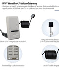 Soil Moisture Tester Kit With 915 MHz GW1200 IoT WiFi Gateway And WH51 Sensor showing gateway and sensor probe details