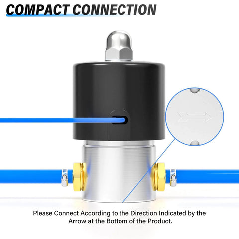 Quarter Inch NPT 304 Stainless Steel Electric Solenoid Valve Normally Closed for Water Air Diesel 110V AC
