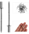 50 Pieces Stainless Steel Blind Rivets Kit With Easy Install And Precise Specs For DIY shown with detail of individual rivet