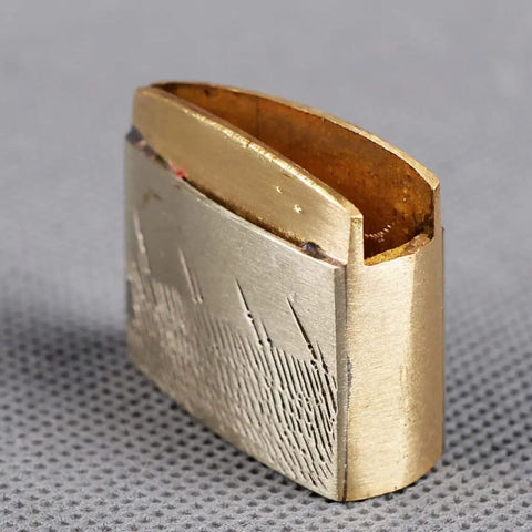 Solid Brass Habaki Collar Clip For Katana Blade Keeps Tsuba Locked In Place And Secure Inside Saya on gray background
