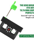 Power Up Your Ring Grip Setup With D Tap And USB C PD Compatible With Tilta Basic And Advanced Ring Grips And DJI RS2 RS3 Pro RS4 RS5 Ring Grip Power Upgrade For Pro Filmmakers And Onset Crews, Geko Mount for Tilta Ring Grips with dimensions and weight shown