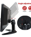 Back view of 15.6 Inch IPS FHD Monitor With Remote showing angle adjustment features for versatile HDMI VGA AV BNC USB Inputs.