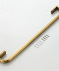 Slick Brushed Bronze Towel Bar Rail Wall Mount, Single Layer Brass Antique Holder, 57 Cm with screws on white background.