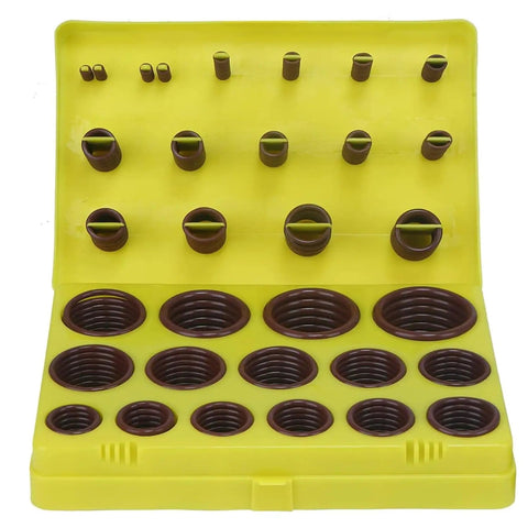 Viton O Ring Assortment Kit With 30 SAE AS568 Sizes Fluorocarbon O Rings in yellow case
