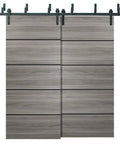 Sliding Closet Barn Bypass Doors With Top Mount Hardware, Built To Last 6.6 Ft Rails, Solid Wood Wardrobe Doors For Bedroom