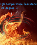 Legit Premium 18 AWG Silicone Wire Red And Black 5 Ft Stranded Tinned Copper Electrical Cable in flames demonstrating high temperature resistance.