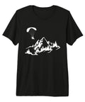 Paramotor Paragliding Inspired Tri Blend T Shirt Ultra Soft 40 Singles Fabric Mountain Theme Crew Neck Tee For Adventure Seekers