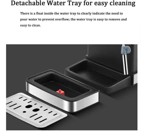 Detachable water tray from Semi Automatic Espresso Machine With Built In Milk Frother For Barista Quality Home Coffee Maker
