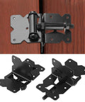 Complete Gate Hinge Kit For Fence Garden Door And Window Hardware Locks, black metal hinge with installation components