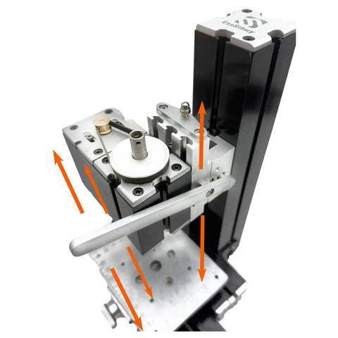 EssSthmy 36W All-Metal Mini Drill Press Lathe showing precision components and 1-6mm chuck for micro drilling tasks.