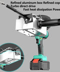 Kickass Cordless Fish Tape Wire Puller For Electricians With High Power Brushless Motor To Feed Wires Through Drywall No Sweat Needed By Tradesmen Wanting Serious Performance showing refined aluminum box and turbo direct drive.