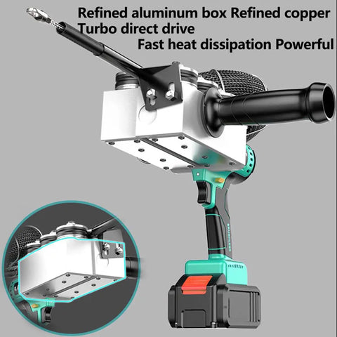 Kickass Cordless Fish Tape Wire Puller For Electricians With High Power Brushless Motor To Feed Wires Through Drywall No Sweat Needed By Tradesmen Wanting Serious Performance showing refined aluminum box and turbo direct drive.