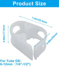 Adjustable Plastic Tube Clamps 1/4 To 1/2 Inch No Fuss Quick Install Flow Control Hose Clamp dimensions and size details.