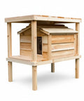 Chillin In Style With Your Favorite Feline Pal This Elevated Cedar Cat House Packs Serious Insulation And A Raised Two Level Loft.
