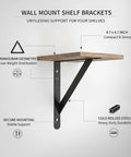 Heavy Duty Cold Rolled Steel Shelf Brackets Set Of 2 For Floating Shelves L Shaped Wall Mount Corner Braces 4.7 By 4.7 Inches