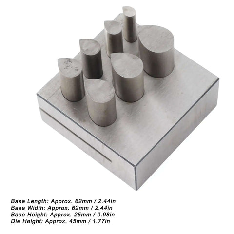 Drop Shape Disc Cutter Set In 45 Steel For Jewelry Making, Pro Grade Die Cutting Tools With Flat Bottom, 7 dies