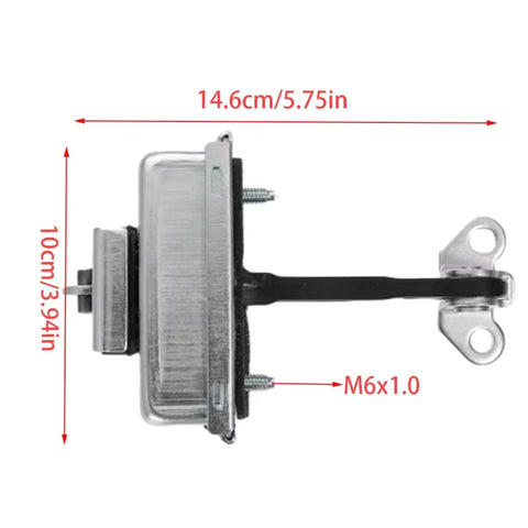 Transit MK7 Front Left Right Door Hinges With Check Strap Stopper And Soft Close Dampened Limiter side view dimensions