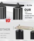 Comparison of Heavy Duty Gate Roller Kit With 3 Inch Black L Shaped Bracket, showing thickening and sturdy material qualities.