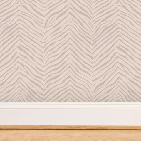 Beige Abstract Animal Design Pvc Free Type Ii Commercial Wallpaper Featuring Matte Linen Texture Easy Paste To Paper Install.