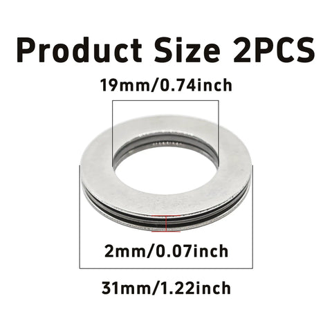 Beefy 2 Sets NTA1220 Thrust Needle Roller Bearings with Washers, Smooth Low Friction, 19mm ID, 31mm OD, 2mm Width, 2PCS Diagram