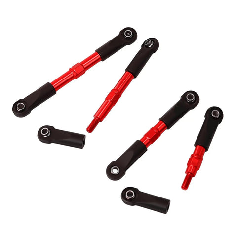 7075 Aluminum Toe Link And Push Rod Set For 1 Sixteenth Slash RC Truck Upgrade Replaces 7038 And 7018 Red Finish Durable Precision Wheel Alignment With Hardened Joint Bearings