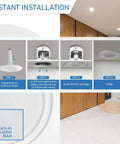 Installation steps for 4 Pack 5 To 6 Inch LED Can Lights Retrofit Recessed Lighting 12W Equals 60W 2700K Soft White 800 Lumens.