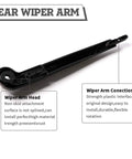 Heavy Duty Rear Windshield Wiper Arm And Blade Kit For Jeep Wrangler JK 2007 To 2018 With No Sweat Install view showing Wiper Arm Head and Connection details.