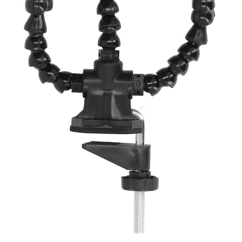 Close-up of clamp base on Five Arm Soldering Helping Hands Station With 360 Degree Rotating Clips For PCB Repair And Craft Projects