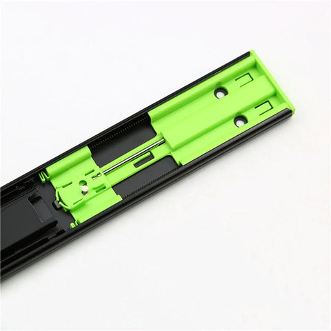 Thickened Cushioning Damping Drawer Slide Rail Three Section Silent Track With Steel Ball Bearing 14 Inch Black 2 Pack