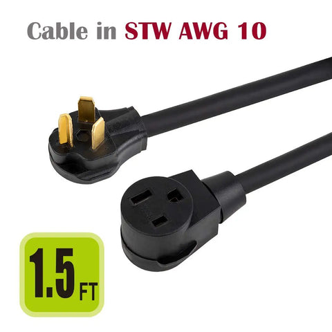 Beefy NEMA 10-30P To 6-50R Welder Adapter Cable 30 Amp Dryer Plug To 50 Amp Welding Receptacle 250V Power Converter