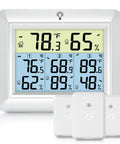 Wireless Indoor Outdoor Thermometer With 3 Remote Sensors And 1 Main Console All In One Four Zone Temperature And Humidity Monitor