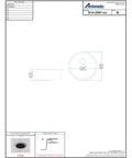 Technical drawing of Cylinder Sink In Brushed 304 Stainless Steel, 13-3/8 Inch Diameter, 5 Inch Deep, Top Or Under Mount, 2 Inch Drain Hole.