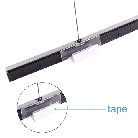 Replacement Wired Infrared Sensor Bar For Nintendo Wii And Wii U Console With adhesive mount and tape detail, 6.5 ft cable
