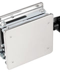 Lab jack lift platform, stainless steel, 8x8 in, adjustable 80–270 mm, front view