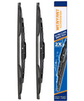 Premium Top Shelf All Weather Windshield Wiper Blades 18 Plus 18 Inch Pair heavy duty wipers in packaging, suitable for various vehicles.