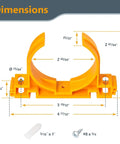 Open Style Dust Collection Pipe And Hose Hangers With Multi Mounting Options For Two And A Half Inch Ducting And Hoses Heavy Duty 4.5 Lb Holding Capacity Five Pack Orange For Wall Mounts In The Shop dimensions and measurements