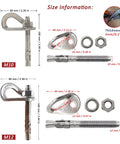 304 Stainless Steel Climbing Anchor Bolts Set For Rock Climbing Hangers M10 And M12 Bolt Fasteners size details
