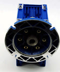 Lexar Industrial MRV063 worm gear speed reducer, blue 56C frame with round mounting flange and six bolt holes
