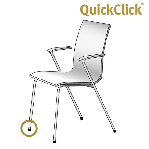 QuickClick Felt Gliders For Furniture And Chairs Replacement Set Of 8 Interchangeable 15 mm Diameter Easy Install For Smart Bases SYNO Felt