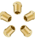 Brass hex plugs, 1/4 in NPT male, pack of 5