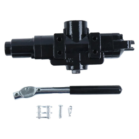NETYANPI hydraulic directional control valve with black metal body, lever, and assorted hardware.