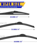 Nissan Rogue Windshield Wiper Blades Set Of 3 26 Inch 14 Inch 12 Inch U Hook Front Replacement OEM Quality for 2008-2015 models