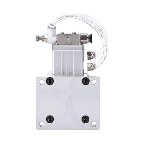 Heavy Duty Pneumatic Vise With 3mm Stroke And 40kg Thrust For Fast Air Operated Clamping Fixture air hose fittings on aluminum body.