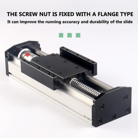Pro Grade Linear Motion Guide Rail With 50 To 500 mm Travel And 0.03 mm Precision For DIY CNC Engraving Machines And Lathes, beefy sliding rail with flanged screw nut