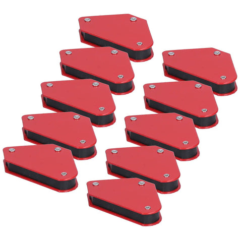 Super Cool Mtlavishness Welding Magnet Set With 10 Pcs Multi Angle Fixed Soldering Tools featuring red triangular magnets for metal holding.
